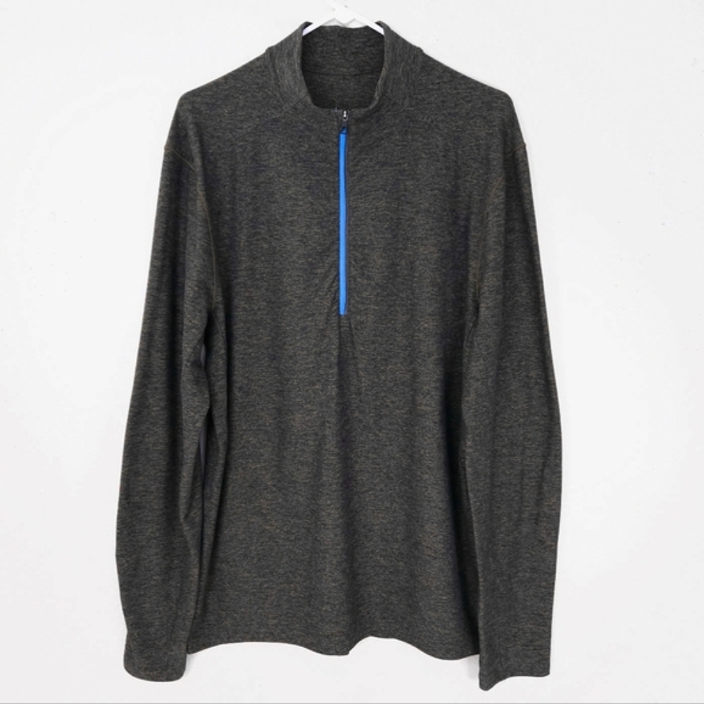 LULULEMON Surge Warm Pullover 1/2 Zip Men's LARGE Heathered Utilitarian Green